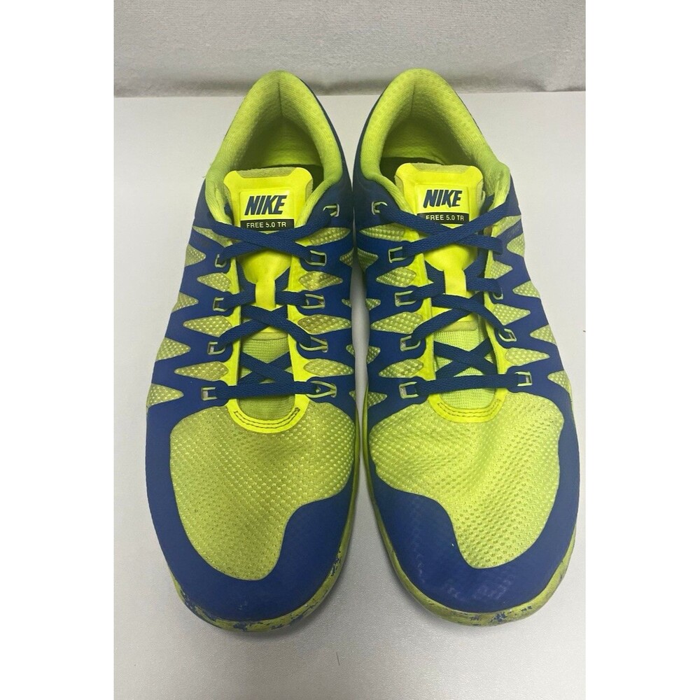 Nike Free 5.0 TR iD Men’s Size 12 Low Top Lace-Up Sneakers Blue/Neon Yellow